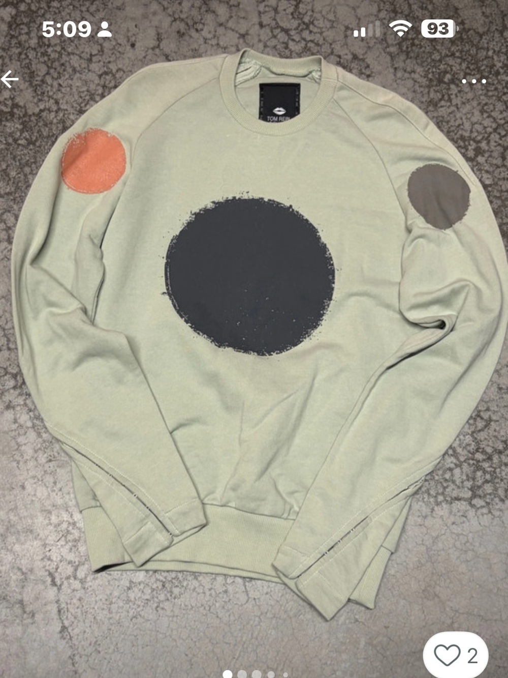 Men’s Rebl Sweatshirt Sz M Designer Hardware From Shoulder down Sleeve 100% Auth